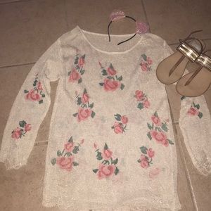 Distressed Rose Sparkly Gold Swim cover up